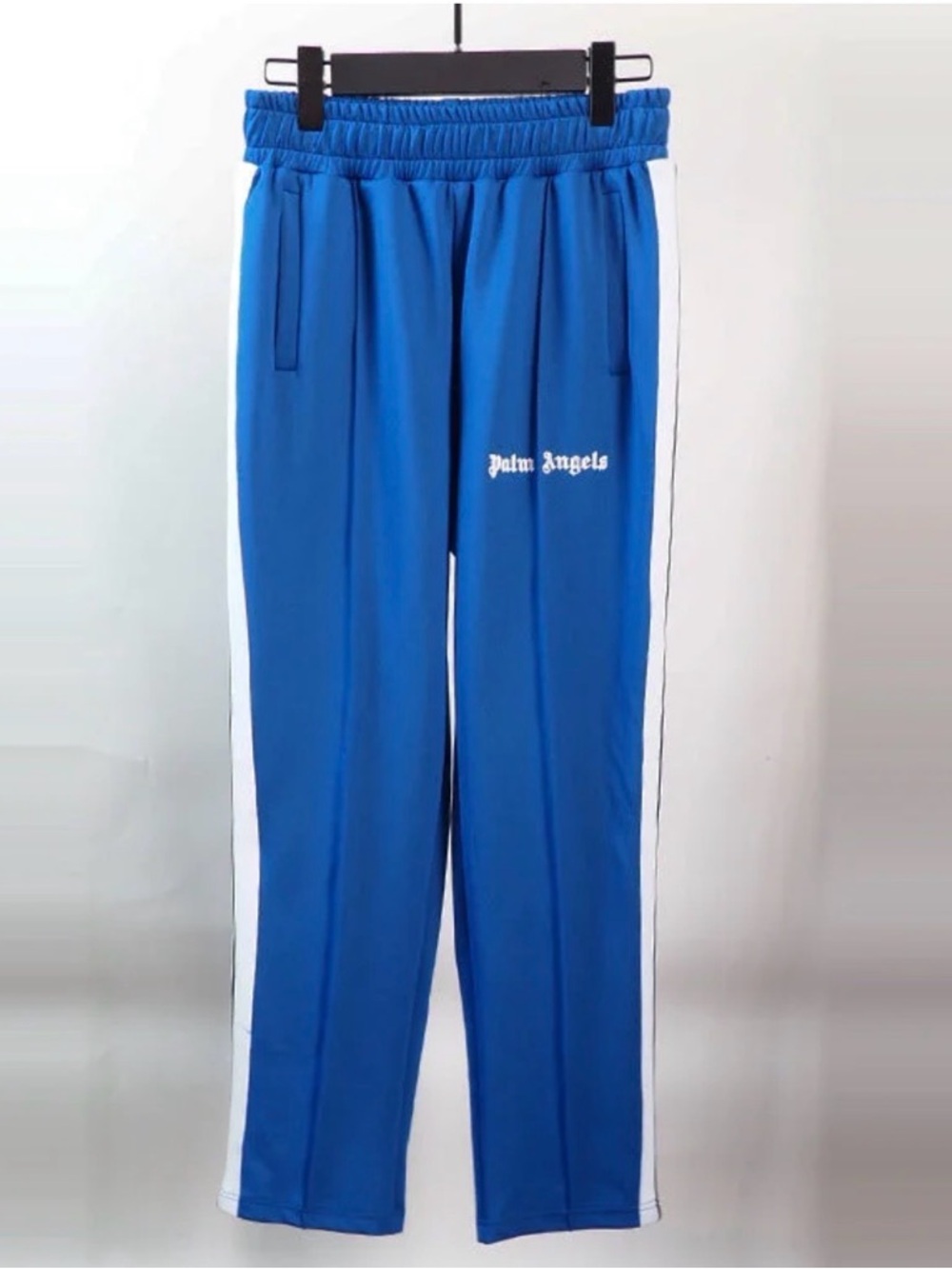 Palm Angels Blue Track Sweatpants with White Side Panels